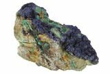Sparkling Azurite Crystals With Malachite - Laos #95800-1